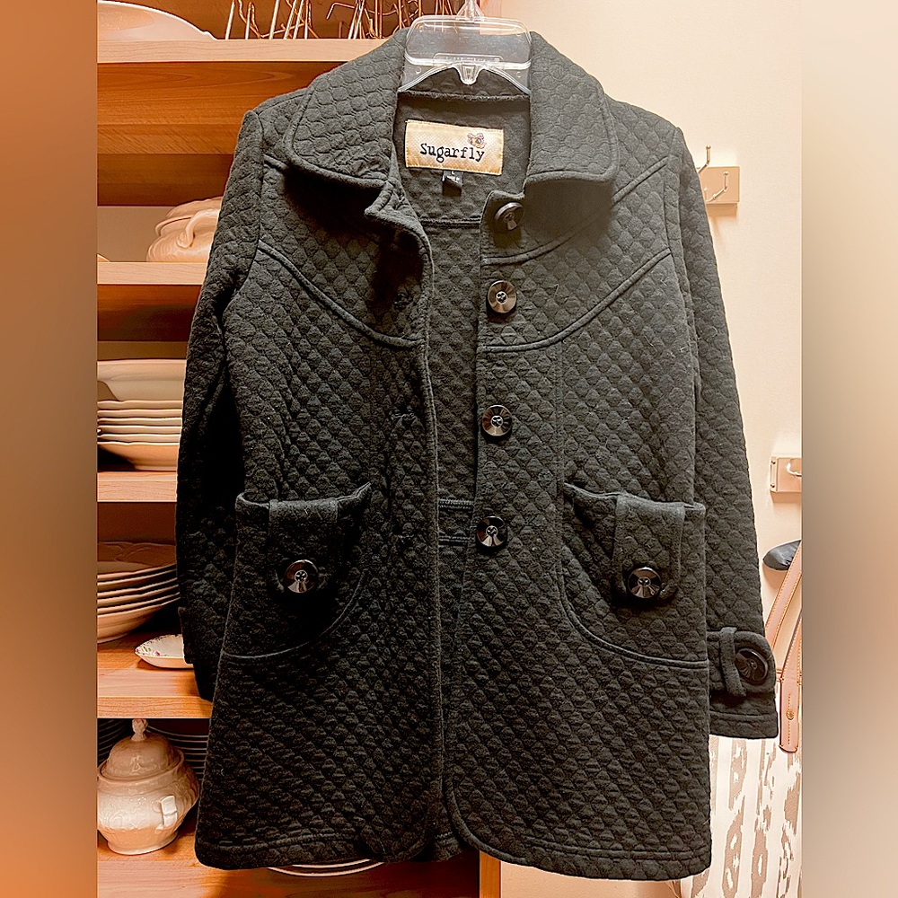 Black Sugarfly cotton quilted coat